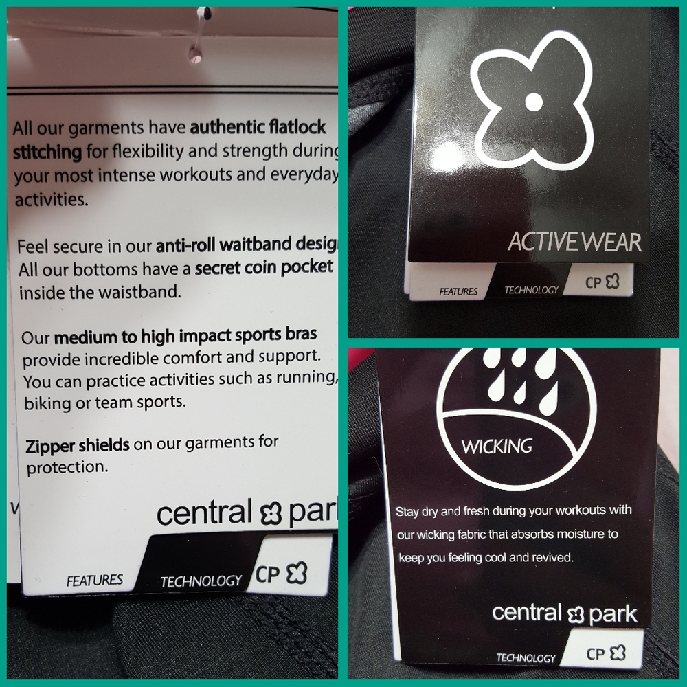 New - Central Park Active Wear Multi-Color Yoga - Picture 7 of 8